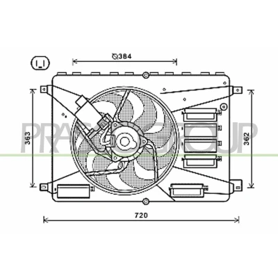 Imagen de PRASCO FD079F002 Ventilador de Radiador 384mm FORD: MONDEO 4, 4 Stufenheck, S Max Mk1