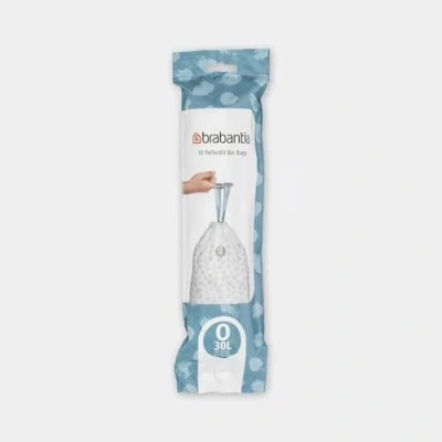 Imagen de Brabantia Bolsas de Basura PerfectFit 3 lotes, Código O, 30L, Resistentes con cinta cierre, 30