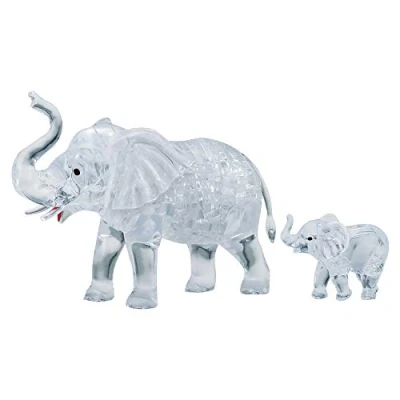 Imagen de Crystal Puzzle 59176 3d elefante par 46 piezas, Gris , color/modelo surtido