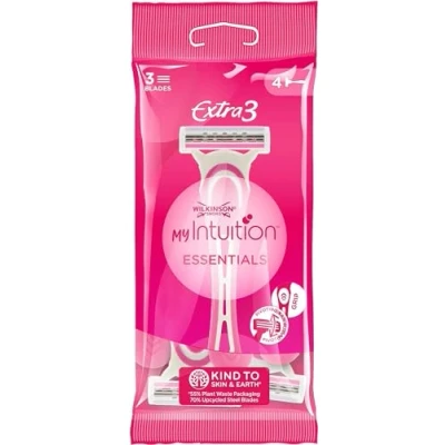 Imagen de Wilkinson Sword Extra 3 4 Maquinillas Desechables Óptimas Para el Afeitado Femenino, Depilación Sin Irritación: Formato: unidades