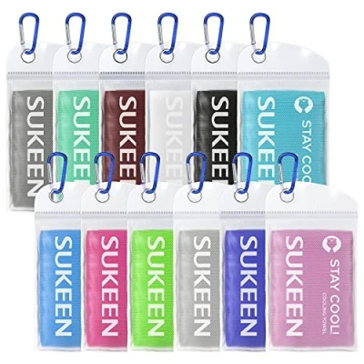 Imagen de Sukeen [Paquete de 12 Toallas enfriamiento (40&quot;x12&quot;), Toalla Hielo, Suave y Transpirable, Microfibra para Yoga, Deporte, Correr, Gimnasio