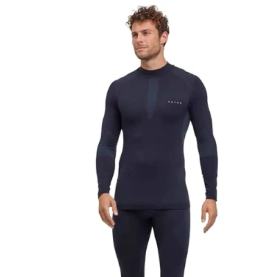 Imagen de FALKE Warm Turtleneck M L/S SH Hilo Funcional Secado rápido Termo 1 Pieza, Capa de Base Superior Hombre, Negro (Black 3000) Nuevo ecológico, XXL