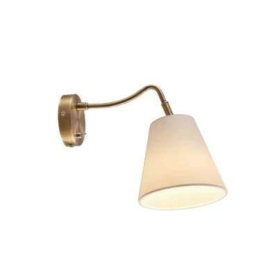 Imagen de Lámpara de pared &#039;Ethan&#039; en Dorado hecho Metal e.o. para Salón &amp; Comedor (1 llama, E14) Lindby lámparas textiles, aplique