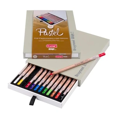 Imagen de Bruynzeel Design Professional Pastel Pencil Set of 12 Colors in Box Lápices de artista para dibujar, esbozar y colorear