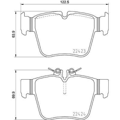 Imagen de HELLA 8DB 355 024 991 Juego de pastillas freno preparado para indicador desgaste MERCEDES BENZ: Clase C Berlina, GLC SUV, Coupé