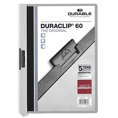 Imagen de Durable 220910 Duraclip Original 60 (para 1 hojas de A4), 25 piezas, gris