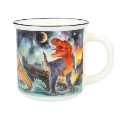 Imagen de Depesche 13071 Dino World Galaxy esmaltada con Motivo de Dinosaurio Espacial, Taza Porcelana, Capacidad Aprox. 250 ml, Multicolor, One Size