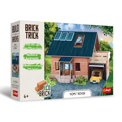 Imagen de Brick Trick Trefl Casa/House Construye con Ladrillos, Bloques Eco de ladrillo Real, 290 para niños a Partir 6 años
