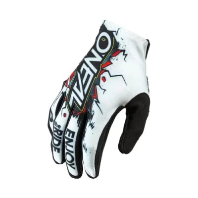 Imagen de O&#039;Neal Guantes de Ciclismo y Motocross MX MTB DH FR Downhill Freeride Materiales duraderos Flexibles, Palma ventilada Guante Matrix Villain Unisex Negro Blanco Talla L