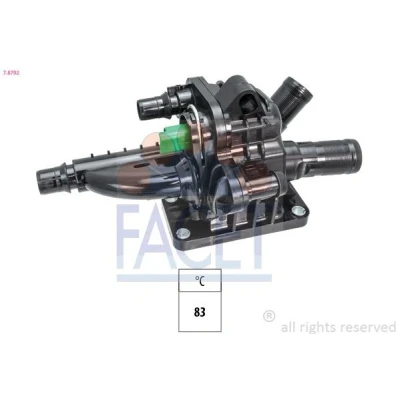 Imagen de FACET 7.8792 Termostato, refrigerante 83 con junta PEUGEOT: 308 I Hatchback, 207 Partner II Tepee, CITROËN: Berlingo / First