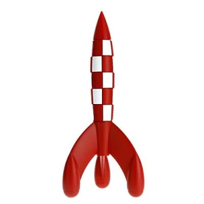 Imagen de Moulinsart Figura de Colección Cohete Lunar PVC/ABS, Rojo y Blanco, 17 cm