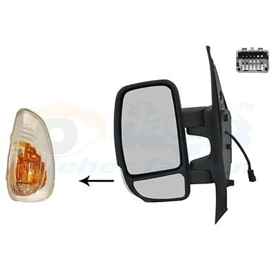 Imagen de espejo retrovisor Van Wezel 3799807 izquierda negro completo, convexo, para ajuste elect. espejo, calefactable, con gran angular, brazo
