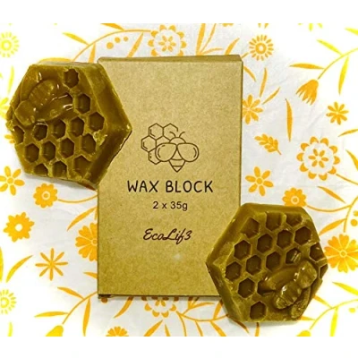 Imagen de Bloque de Cera D Abejas Resina Arbol y Aceite Coco, Hasta 12 Envolturas Abeja Beeswax Wrap Block