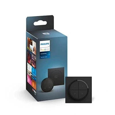 Imagen de Philips Hue Interruptor Tap negro instalación sin cables, Bluetooth, Compatible con Alexa y Google Home