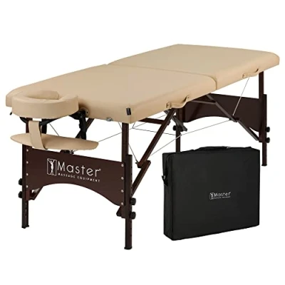 Imagen de Master Massage Argo Camilla de masaje portátil (71 cm, plegable), color beige