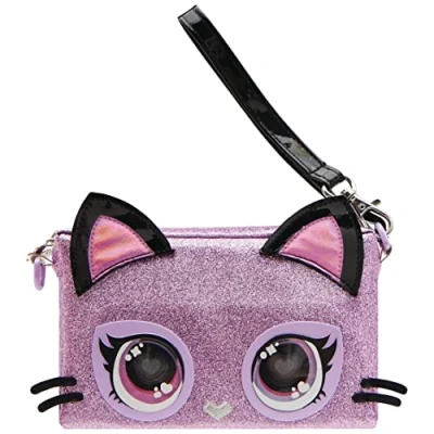 Imagen de Purse Pets, Keepin&#039; It Clutch Purdy Purrfect Muñequera con diseño de Gatito Ojos Arco Iris Brillantes, Juguete para niñas (Spin Master 6067884)