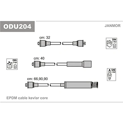 Imagen de JANMOR ODU204 Juego de Cables Encendido OPEL: Kadett E CC, Vectra A Berlina, Berlina