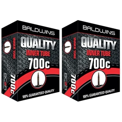 Imagen de Par de tubos interiores bicicleta Baldwins 700c 700 x 20 C a 25 (se adapta cualquier válvula 20c, 22c, 23c, 25c) 40 mm largo Presta/French (paquete 2)
