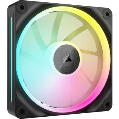 Imagen de CORSAIR iCUE Link LX120 RGB 120 mm PWM Ventilador Paquete Sencillo Lazos de Luz Duales Requiere Hub Sistema (Se Vende por Separado) Tecnología AirGuide Negro