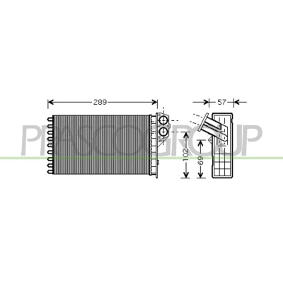Imagen de PRASCO PG420H001 Radiador de Calefaccion sin tubería PEUGEOT: 307 Hatchback, SW, CC
