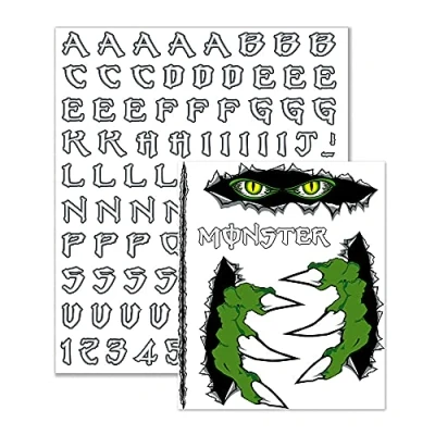 Imagen de 4R Quattroerre.it 1230 Kit Letras Adhesivas Componibles Monster Rasguño