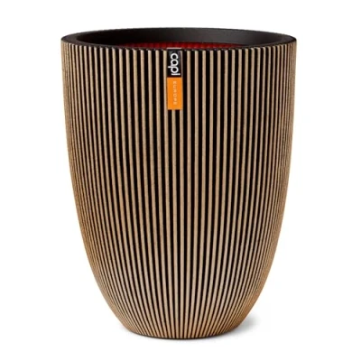 Imagen de CAPI EUROPE Jarrón Elegante bajo Groove NL Oro 34x46 para Uso en Interiores y Exteriores