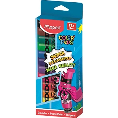 Imagen de 12 PINTURAS GOUACHE EN TUBO DE 12ML X12 ESTUCHE CARTON