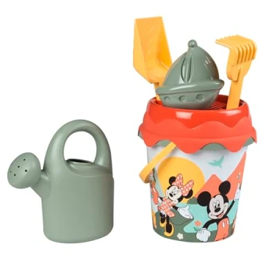 Imagen de Smoby Cubo de Playa Mickey Minnie Life, 17cm, Fabricado con Material Reciclado, Regadera, Tamiz, Rastrillo, Pala y Molde para Arena, A Partir 18 Meses, en Francia (7600862174)