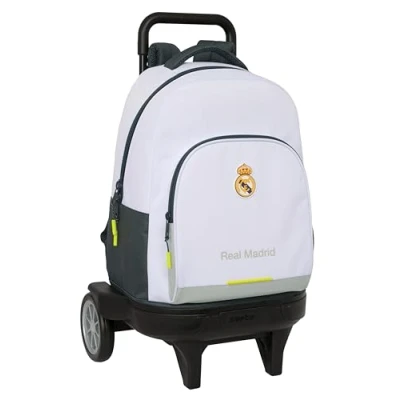Imagen de Safta REAL MADRID EQUIPACIÓN 25/26 Mochila Grande con Ruedas, Compact Evolución, Extraíble, Ideal para Niños de Diferentes Edades, Cómoda y Versátil, Calidad Resistencia, 33x22x45 cm