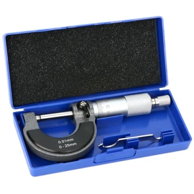 Imagen de QWORK® Micrómetro exterior, micrómetro, medición de alta precisión 0 25 mm, resolución 0,01 mm