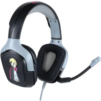 Imagen de Konix Boruto Naruto Next Generations Cascos de gaming universales con cable, altavoces 50 mm, micrófono flexible a 45, negro y gris