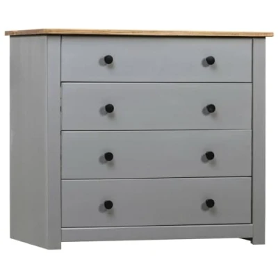 Imagen de vidaXL Armario Auxiliar Madera de Pino Panamá Range Mobiliario Interior Elegante Práctico Moderno Duradero Resistente Robusto Útil Gris 80x40x73cm