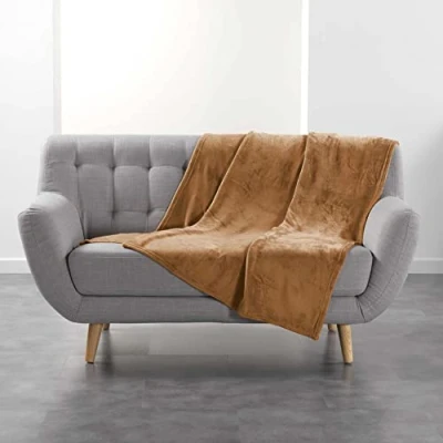Imagen de Douceur d&#039;Intérieur suavidad Interior, Plaid (125 x 150 cm) Flanou Camel, Franela