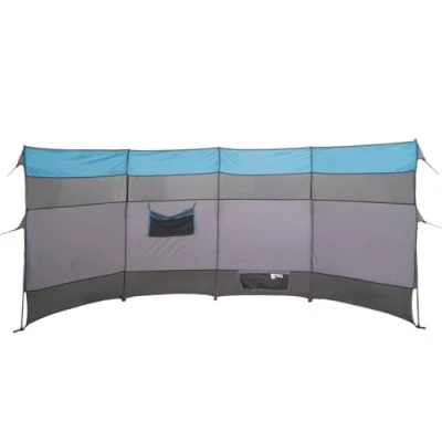Imagen de vidaXL Cortaviento de Camping Impermeable Azul 366x152x152 cm, Cortavientos Playa, para Caravana, Autocaravana