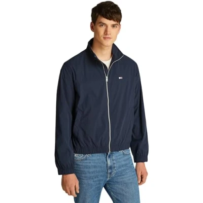 Imagen de Tommy Jeans Cazadora cortavientos Hombre Essential con cuello alto, Azul (Dark Night Navy), XXL