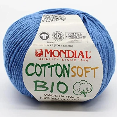 Imagen de COTTON SOF de Lanas Mondial. Ovillo color vaquero Cod.901