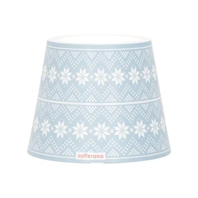 Imagen de Zafferano, Poldina Cover Edición Especial Navidad, Pantalla de Metal para Lámpara Mesa, Compatible con Lámparas Poldina, Diseño en Italia, Ø11.4 x 8.9 cm, Color Azul Copos Nieve