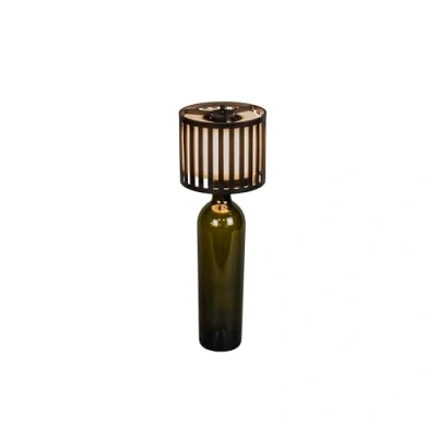Imagen de Konstsmide Lámpara de mesa LED recargable Bottle, negra, aluminio, IP54, atenuador,