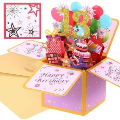 Imagen de XNAUVOI Tarjeta de Cumpleaños 3D, Felicitacion Pop Up, 13th Número, Happy Birthday Postal Regalo a Familias, Amigo, Niños