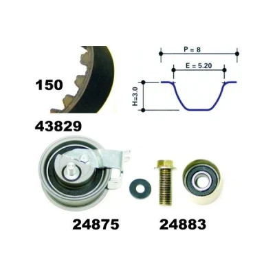 Imagen de MAPCO 23912 Kit de correa distribución 150 con material montaje añadido SEAT: Leon I Hatchback, Alhambra I, Toledo 2 Limousine