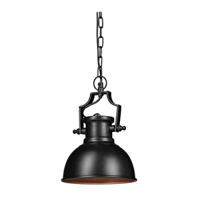 Imagen de Relaxdays Lámpara Techo Redonda Pequeña Industrial, Hierro, Negro, 145 x 21 cm, 40 W