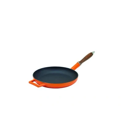 Imagen de Ollas Agnelli cocción Lenta Pan con Mango y manejo, de fundición Gris, Naranja, 24 cm