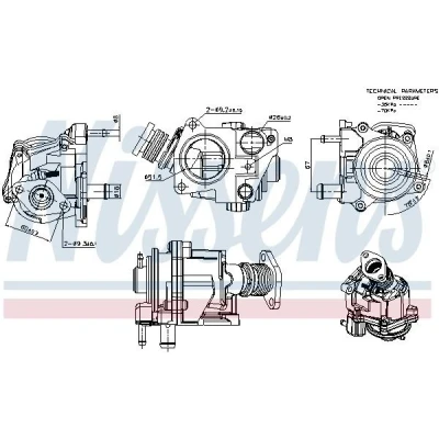 Imagen de NISSENS 98424 Válvula EGR sin radiator FIAT: Ducato III Furgón, Camión de plataforma / Chasis, Bus, PEUGEOT: Boxer Furgón