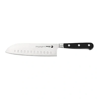 Imagen de Fagor Couper Cuchillo Profesional Cocina Santoku con Punta 18 cm Hoja Acero Inoxidable Grosor 2,5 mm, Ideal para Cortar Carnes y Verduras, Mango Ergonómico