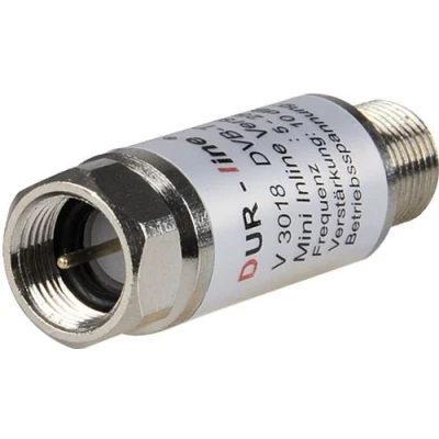 Imagen de DUR line V3018 Mini Inline Amplificador 18 dB para satélite y DVB T2 5 2500 MHz
