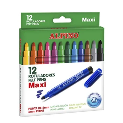 Imagen de Rotulador alpino maxi caja de 12 colores surtidos