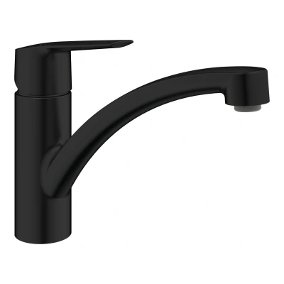 Imagen de GROHE Start Monomando de cocina 1/2&quot; QuickFix (con 140 radio giro, limitador temperatura, volumen ajustable), Negro mate 324412432