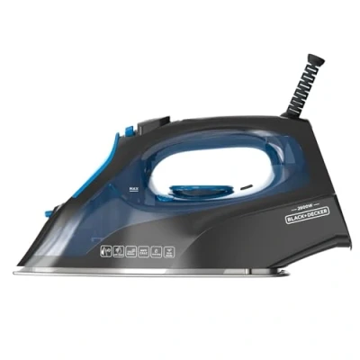 Imagen de Black+Decker Plancha de Vapor BXIR2605E 2600W 170g/min Golpe Continuo 40g/min Suela Acero Inoxidable Sistema Anti Cal y Auto Limpieza Eliminación Virus Bacterias