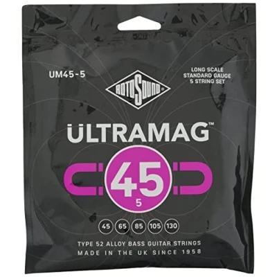 Imagen de Rotosound UM Ultramag Bass roundwound long scale set 5 string Standard 45 130 UM45