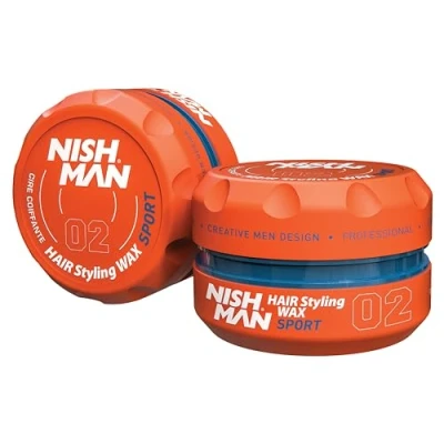 Imagen de Nishman Cera para peinar el cabello, 150 ml, agarre potente y flexible cualquier peinado, control definición de larga duración (150 02 deportivos)